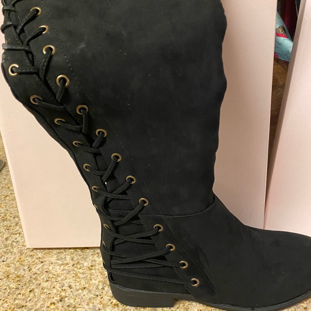 Black Thigh High Size 7